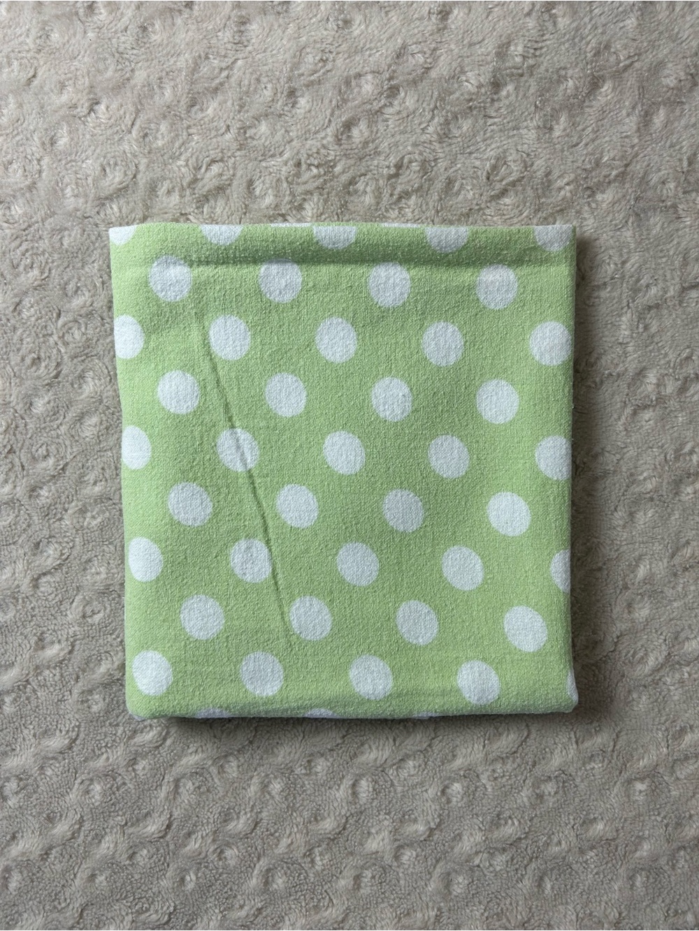 Luvable Friends Green White Polka Dots Baby Receiving Blanket Flannel Thin
